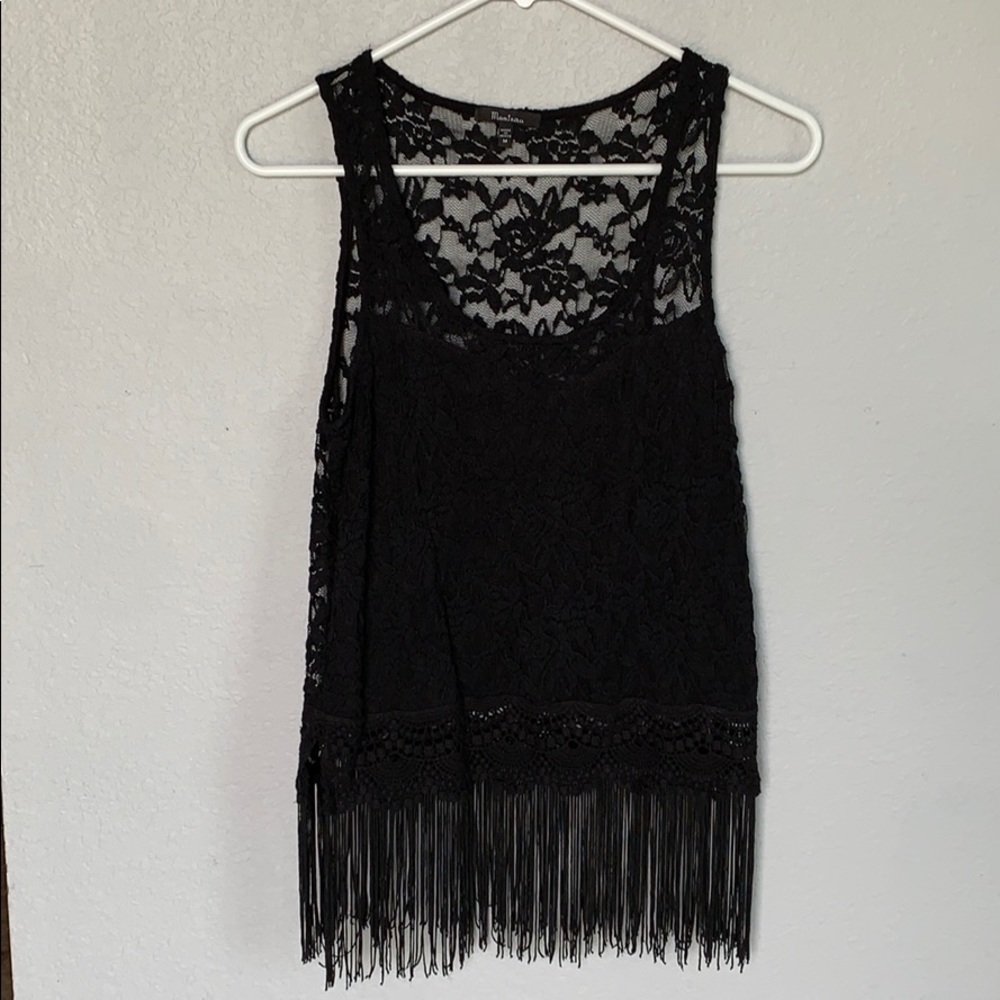 Black fringe top